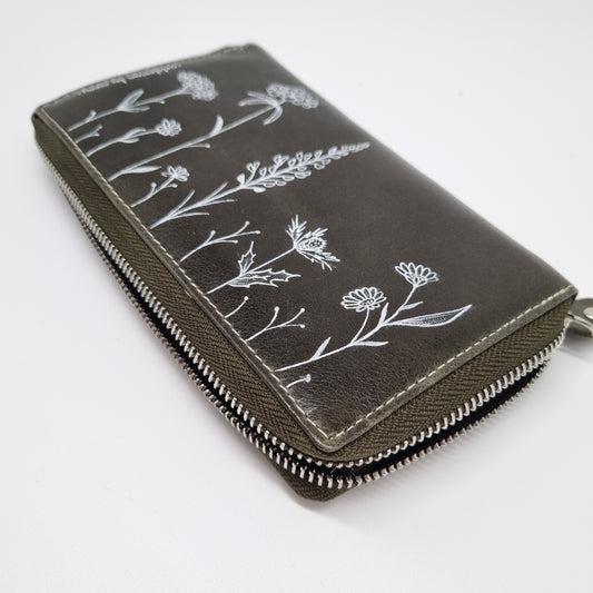 Geldtasche "Wiesenblume" Rind Leder