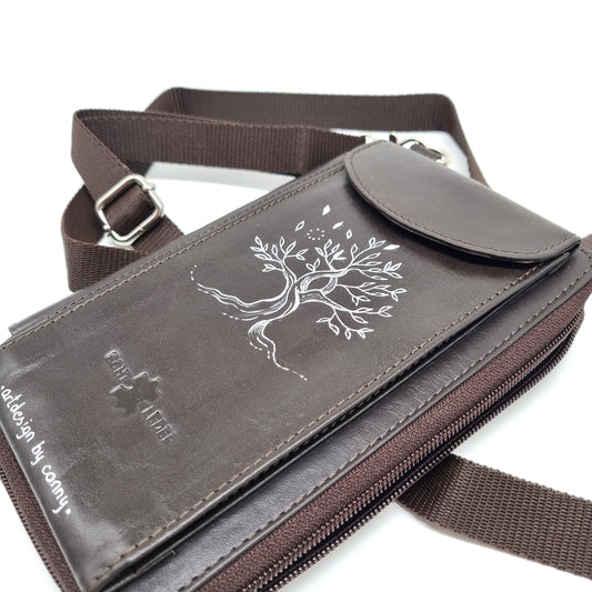 Smartphone Umhängetasche "Leben" Rind Leder