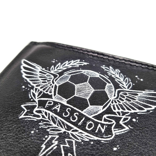 TÄTOWIERT - Geldtasche "Fußball" Rindsleder schwarz