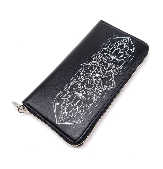Geldtasche "Mandala" Rindsleder schwarz