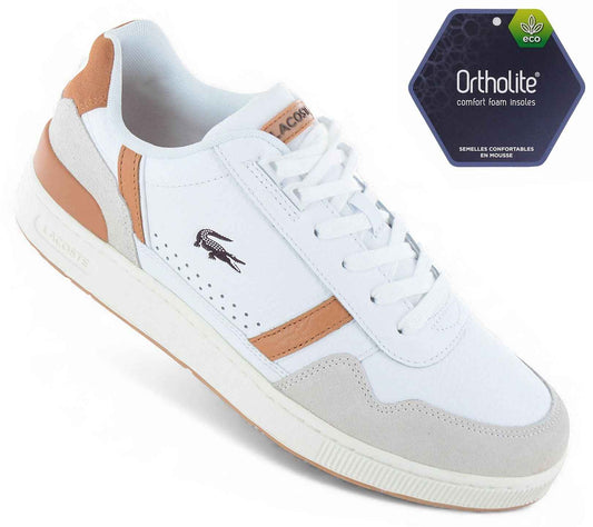 LACOSTE T-Clip 124 - Herren Sneakers Schuhe Weiß 747SMA00662J8