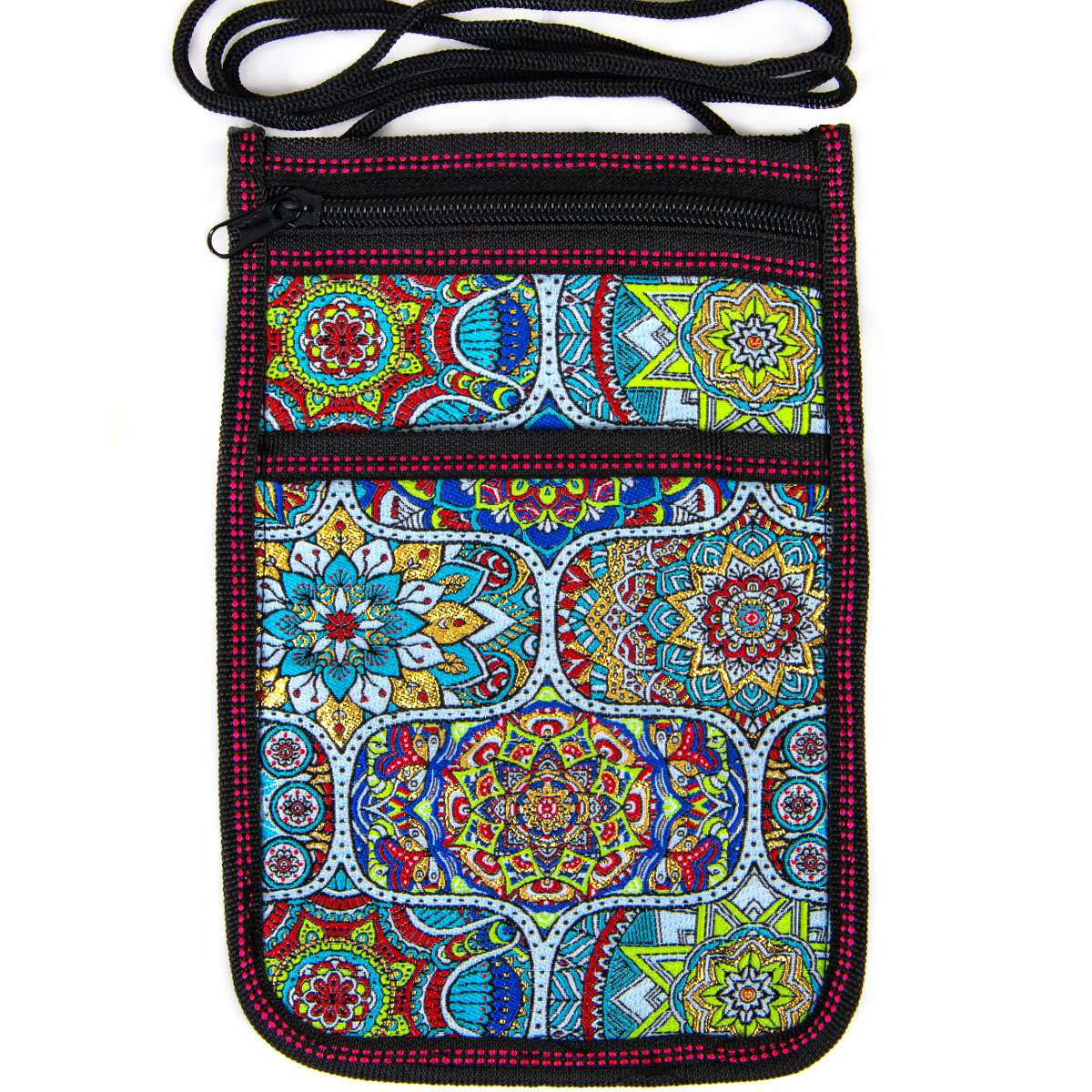 Umhängetasche mit Boho-Muster - Mandala - 23,5x15cm