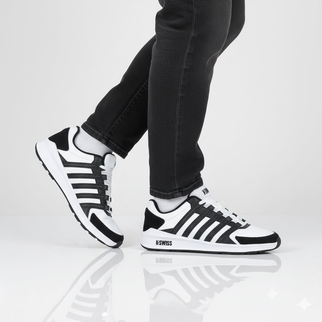 K-Swiss Vista Trainer - Herren Sneakers Schuhe Weiß-Schwarz 07000-034-M