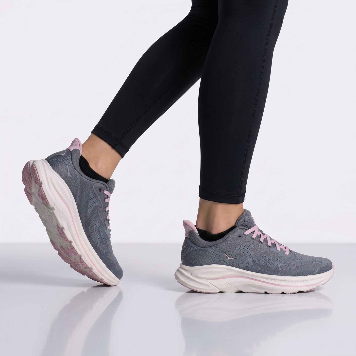 HOKA CLIFTON 10 W - Damen Laufschuhe Running Schuhe Grau 1162031-GXYD