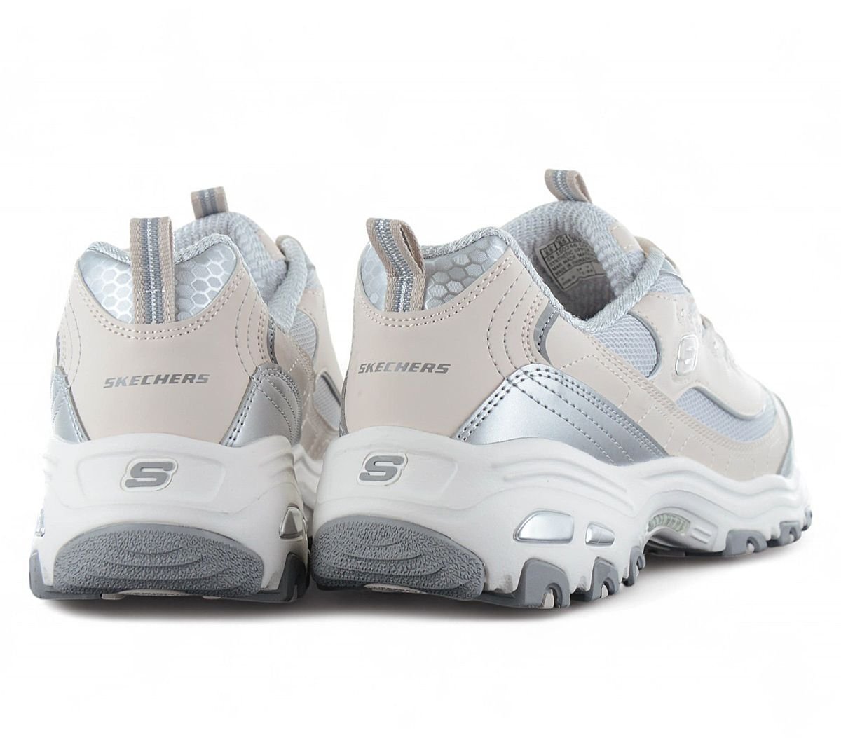 Skechers D Lites - Chromatic - Damen Sneakers Schuhe Beige-Silber 150246-NTSL