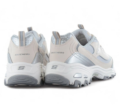 Skechers D Lites - Chromatic - Damen Sneakers Schuhe Beige-Silber 150246-NTSL