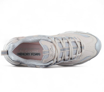 Skechers D Lites - Chromatic - Damen Sneakers Schuhe Beige-Silber 150246-NTSL
