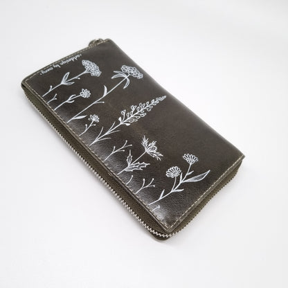 Geldtasche "Wiesenblume" Rind Leder