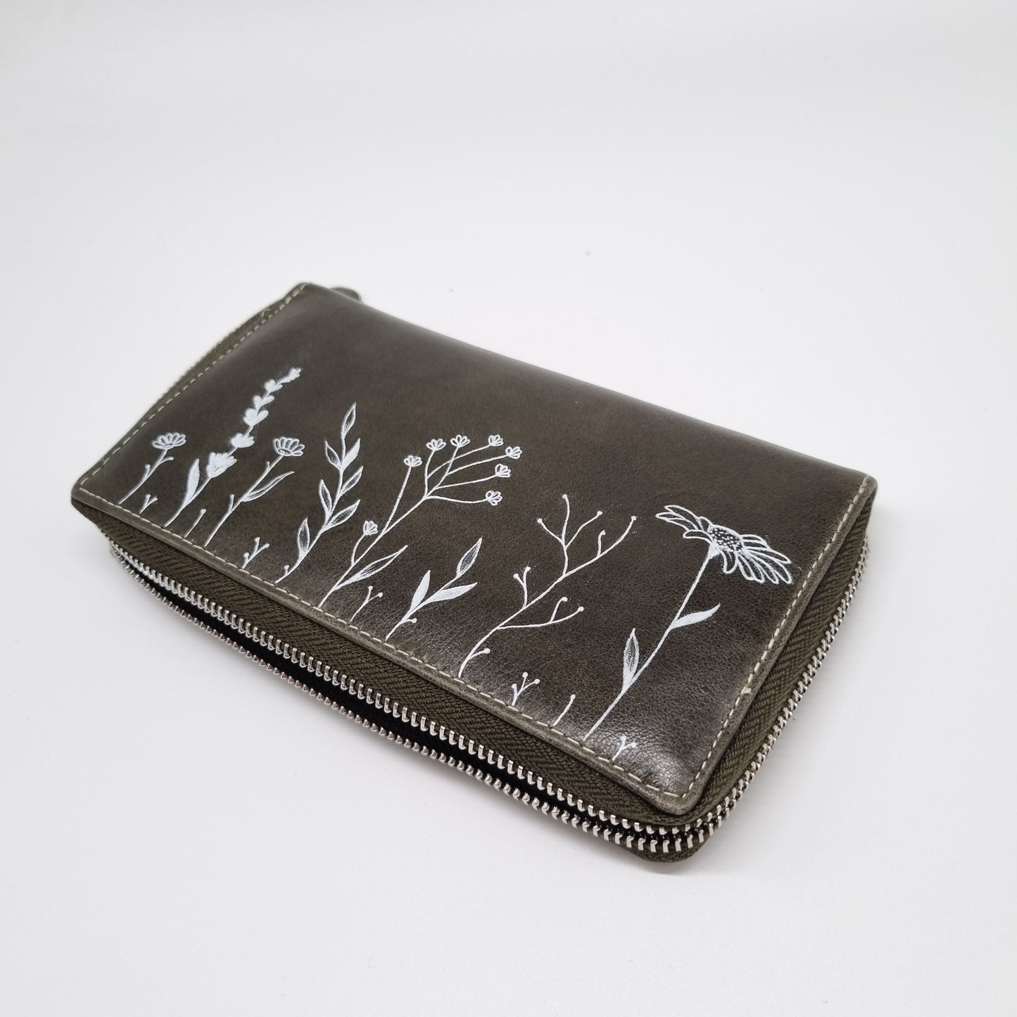 Geldtasche "Wiesenblume" Rind Leder
