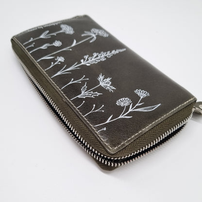 Geldtasche "Wiesenblume" Rind Leder
