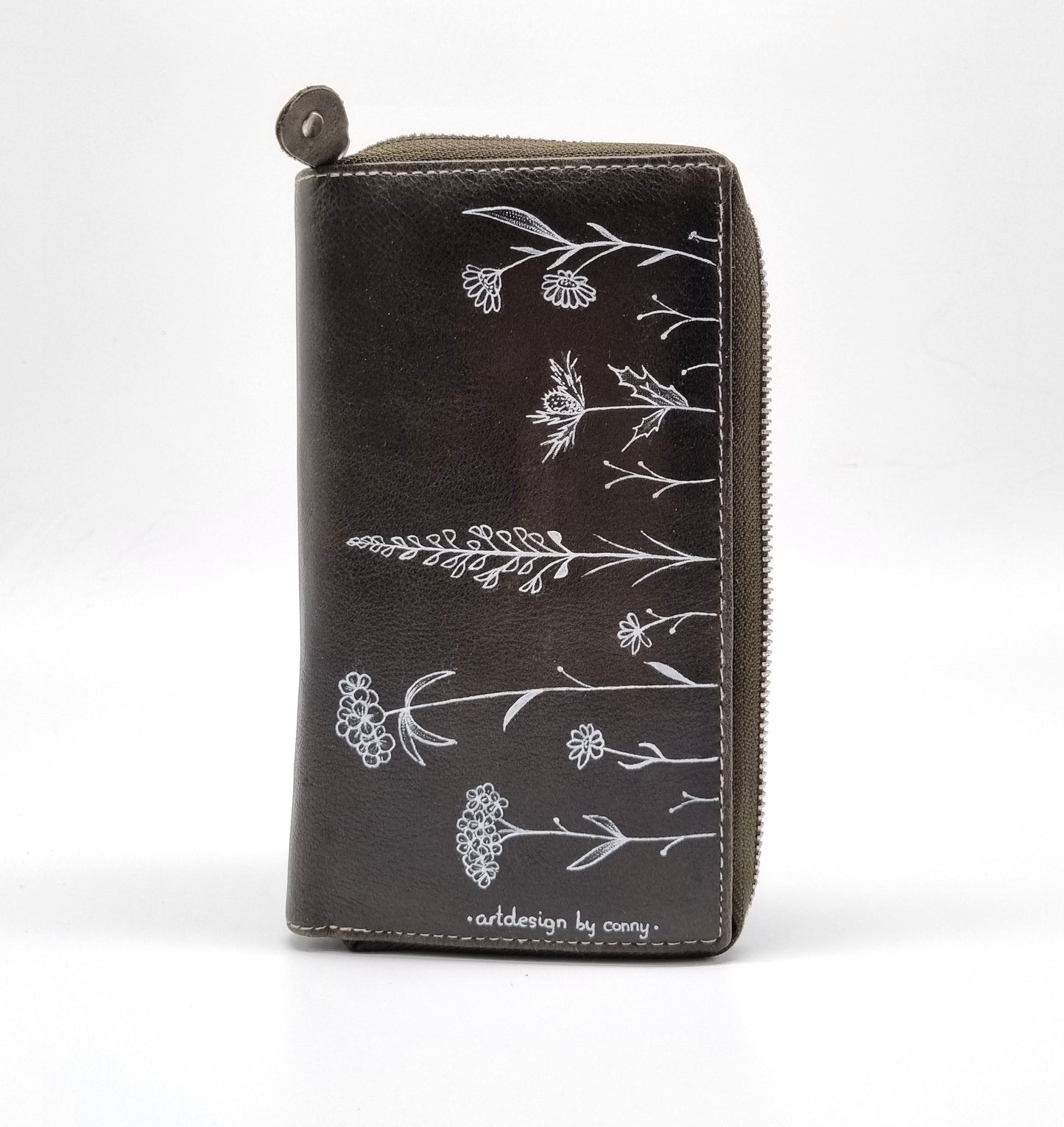 Geldtasche "Wiesenblume" Rind Leder