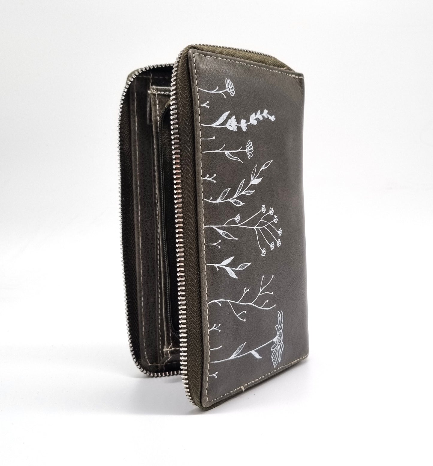 Geldtasche "Wiesenblume" Rind Leder