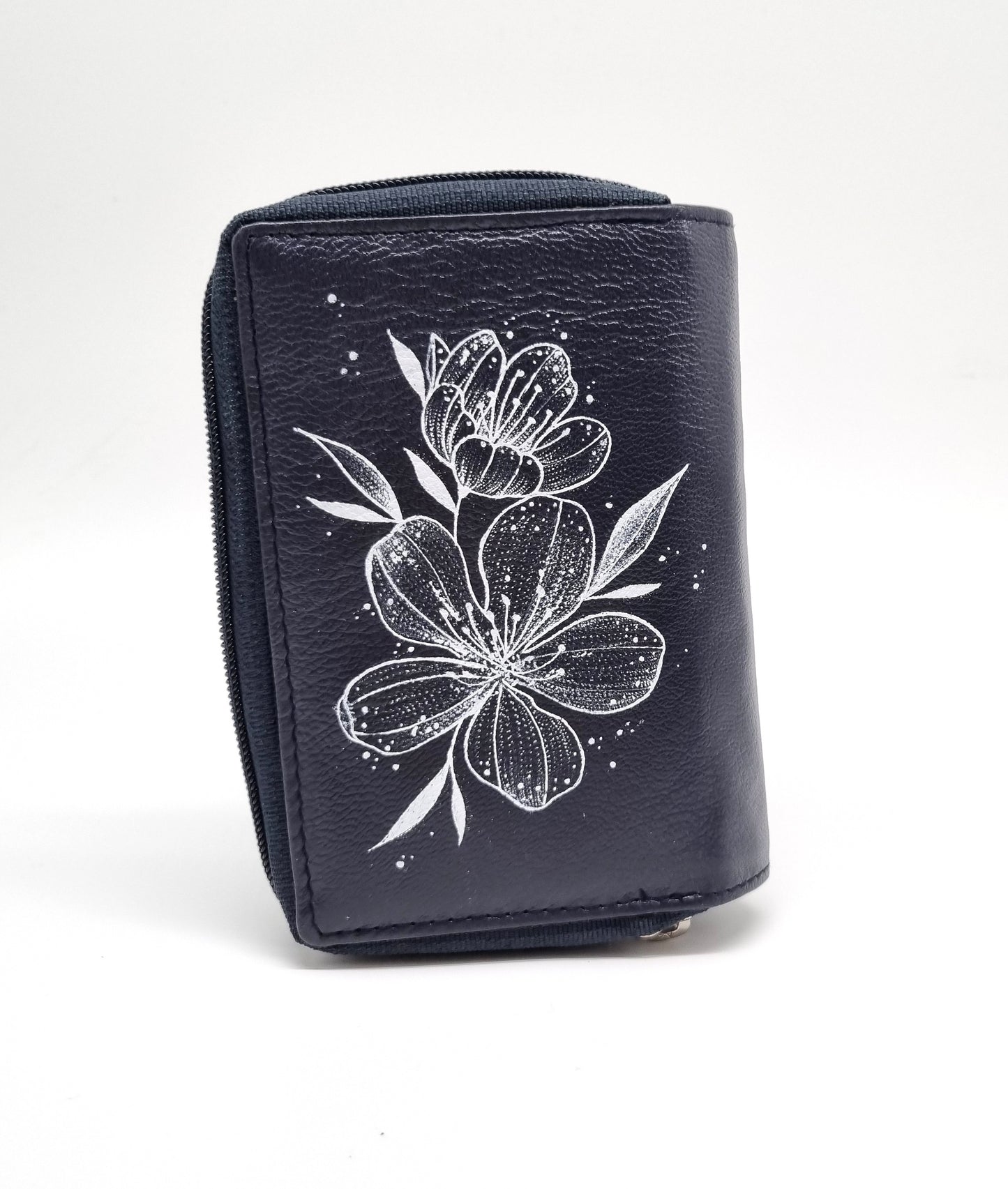 Geldtasche "Blüte" Nappa Leder Rind