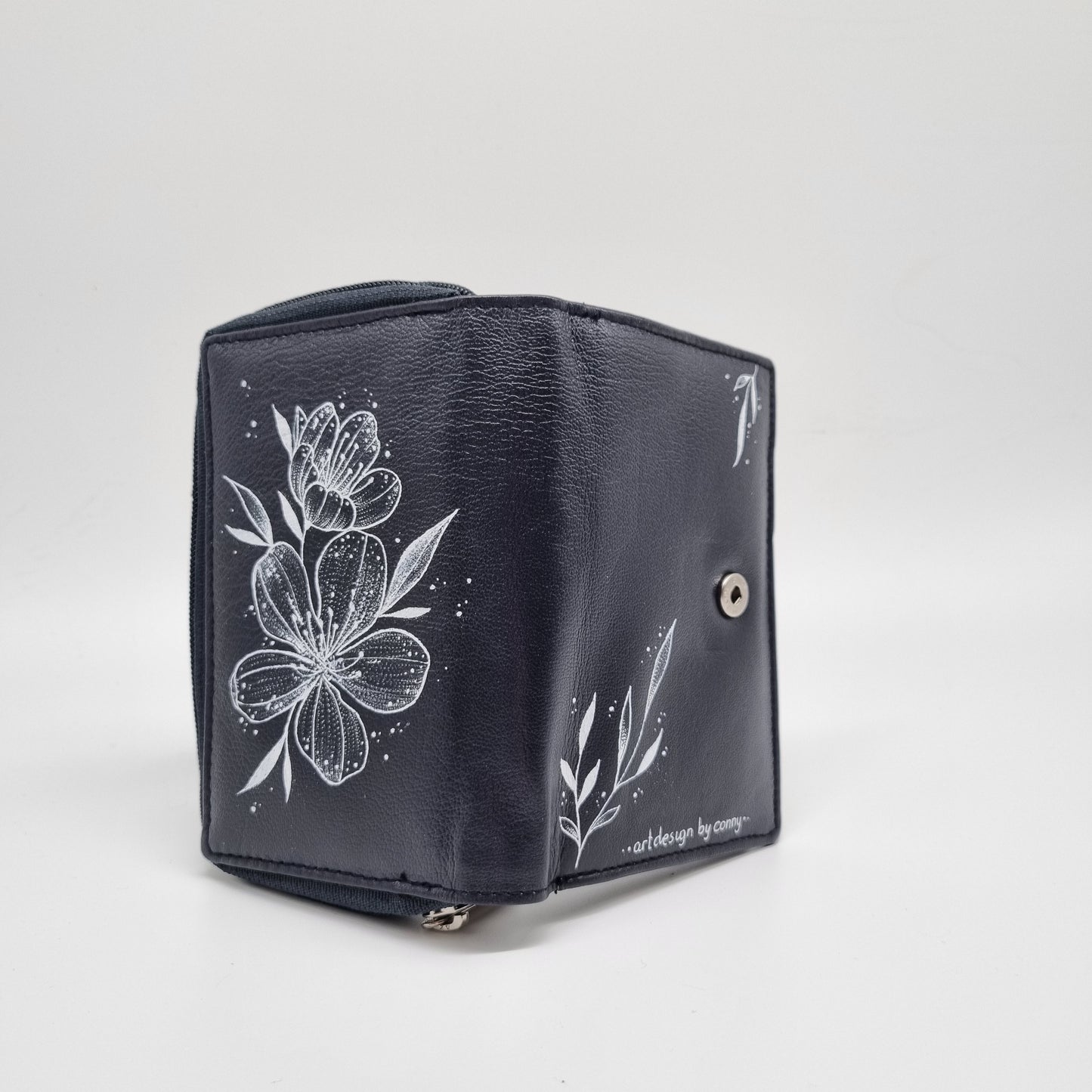 Geldtasche "Blüte" Nappa Leder Rind