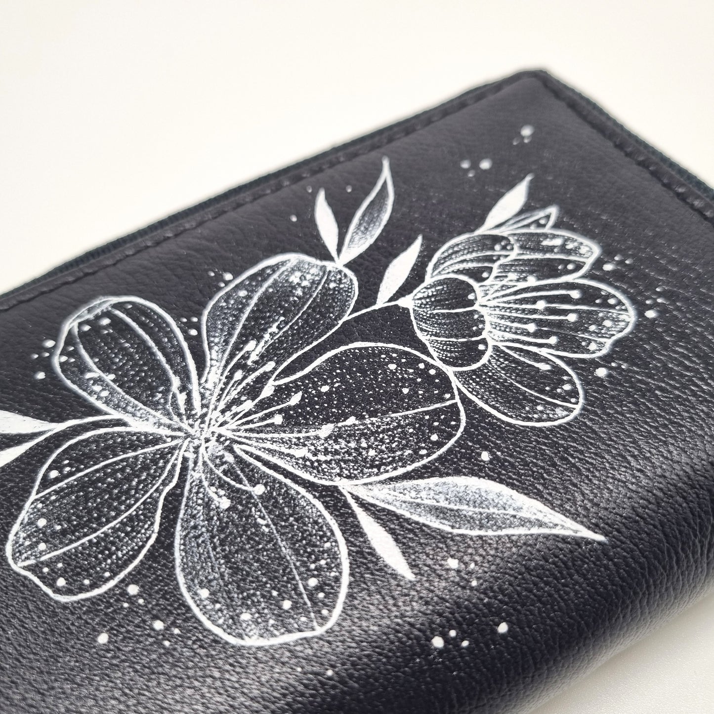 Geldtasche "Blüte" Nappa Leder Rind