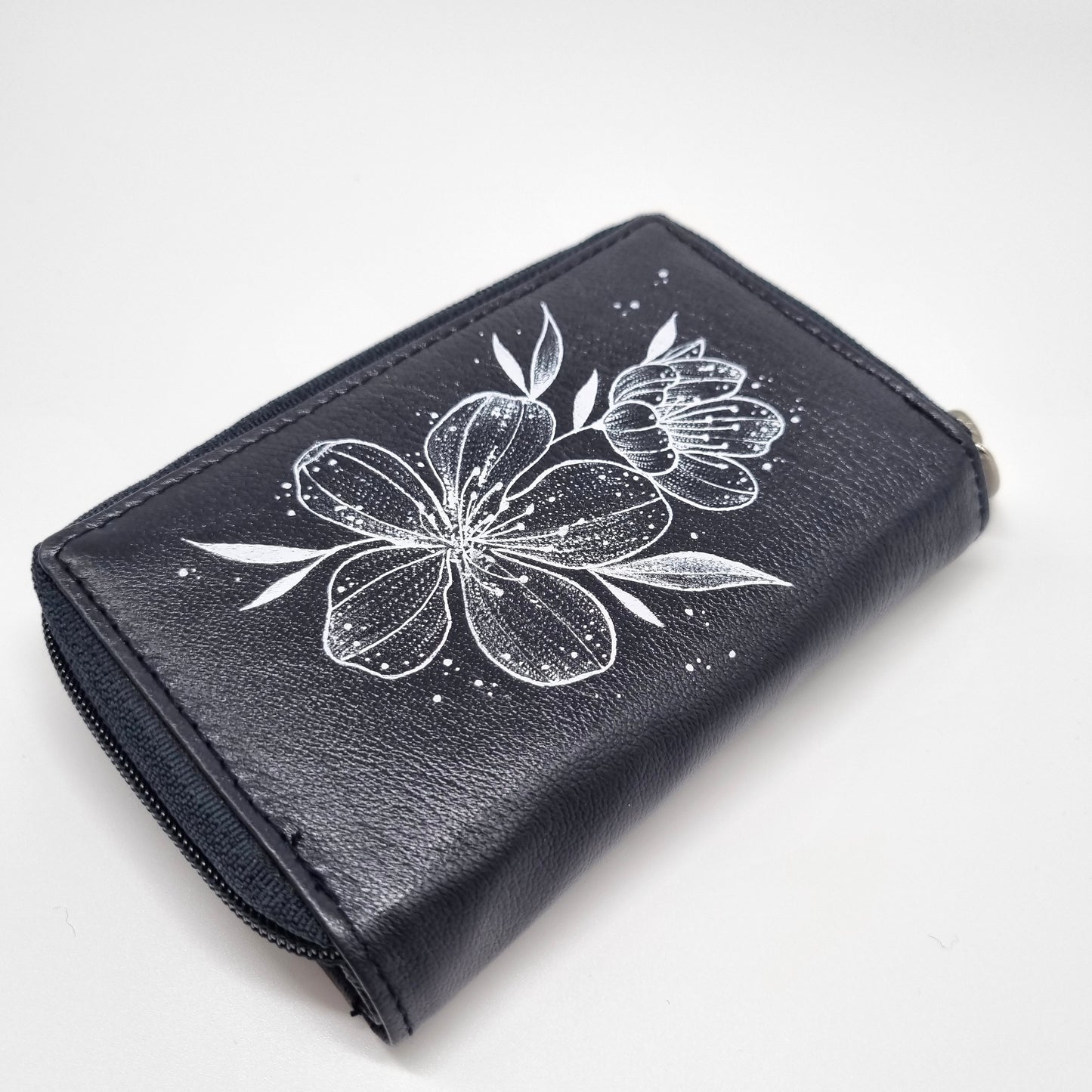 Geldtasche "Blüte" Nappa Leder Rind