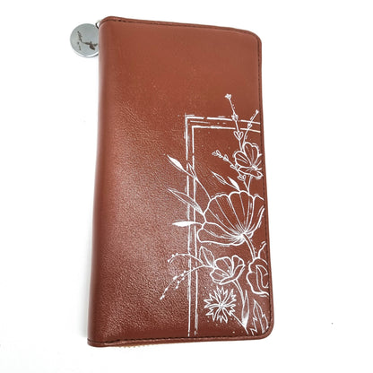 Geldtasche "Flowerbrown" Rindsleder braun