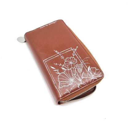 Geldtasche "Flowerbrown" Rindsleder braun