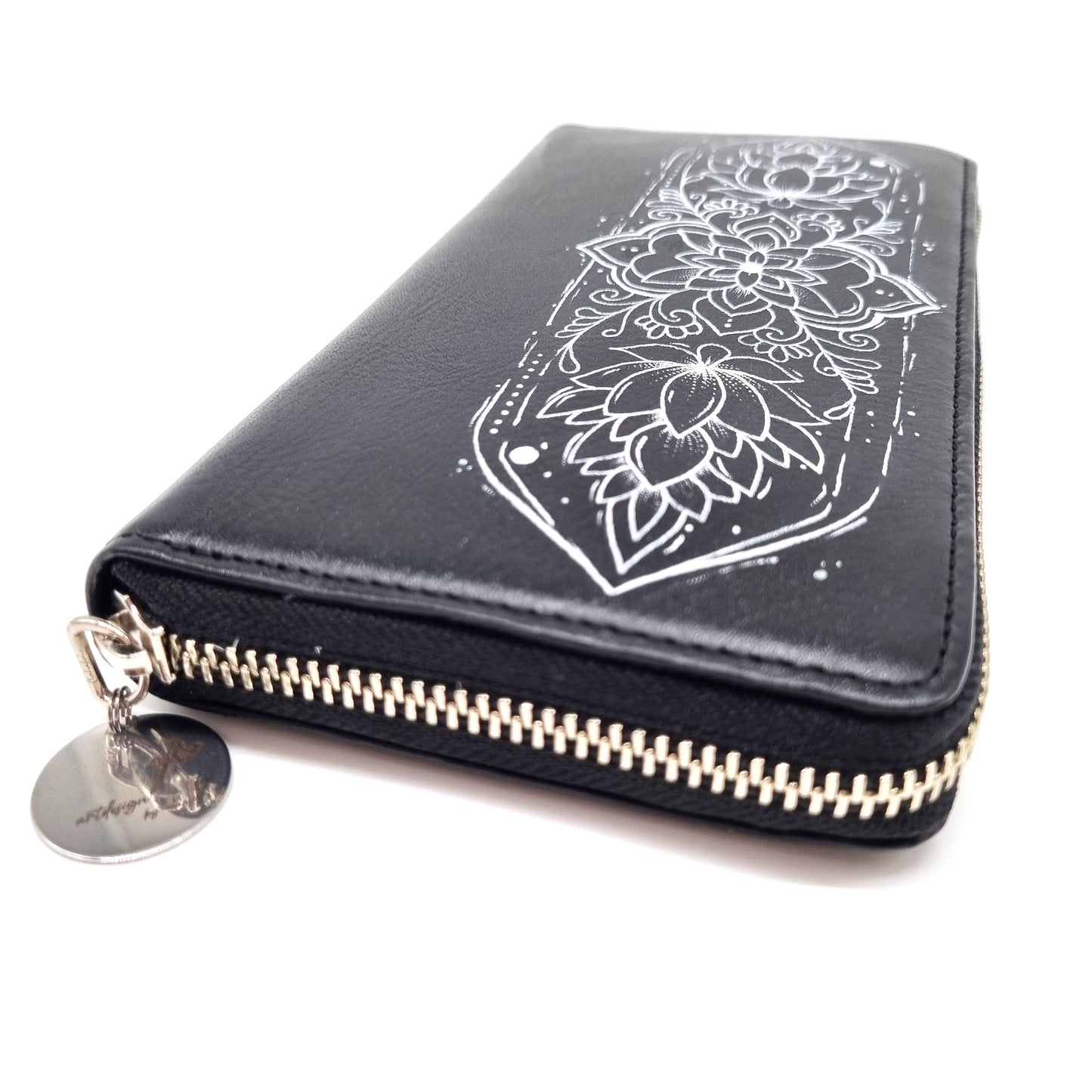 Geldtasche "Mandala" Rindsleder schwarz