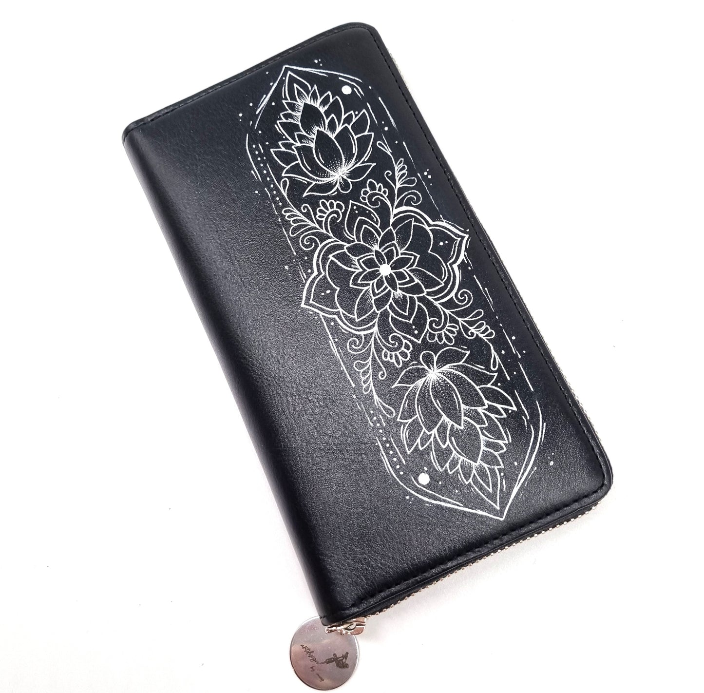 Geldtasche "Mandala" Rindsleder schwarz