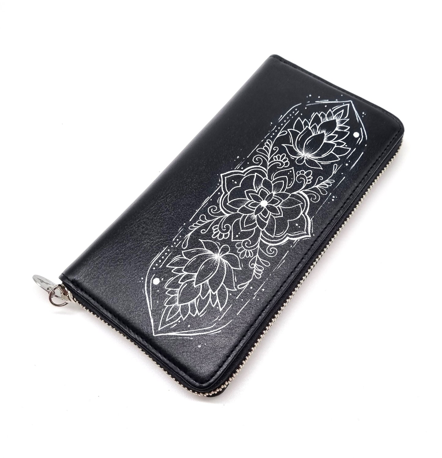 Geldtasche "Mandala" Rindsleder schwarz