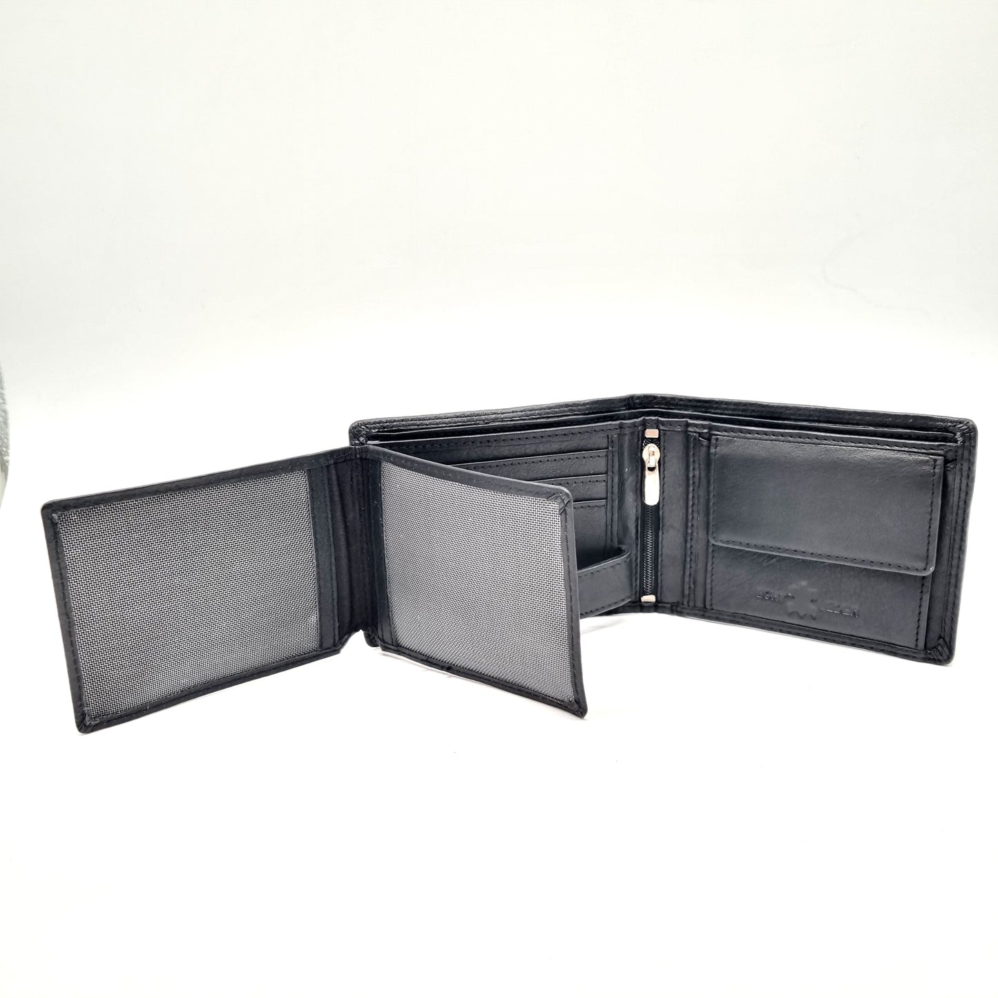 Geldtasche "Fußball" Rindsleder schwarz