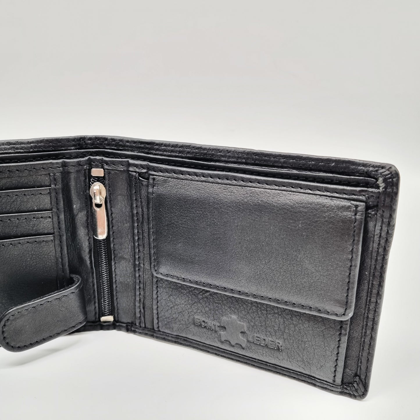 Geldtasche "Fußball" Rindsleder schwarz