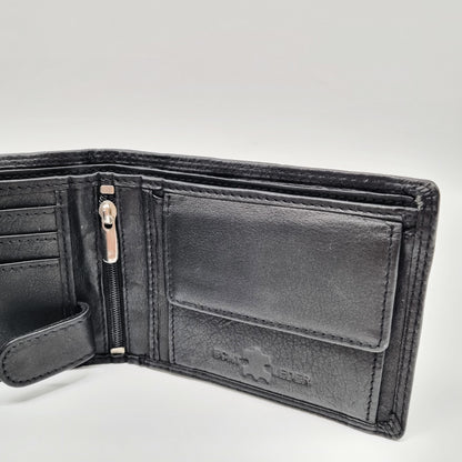 Geldtasche "Fußball" Rindsleder schwarz