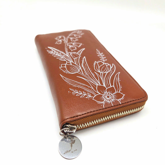 Geldtasche "Tulpe" Rindsleder braun