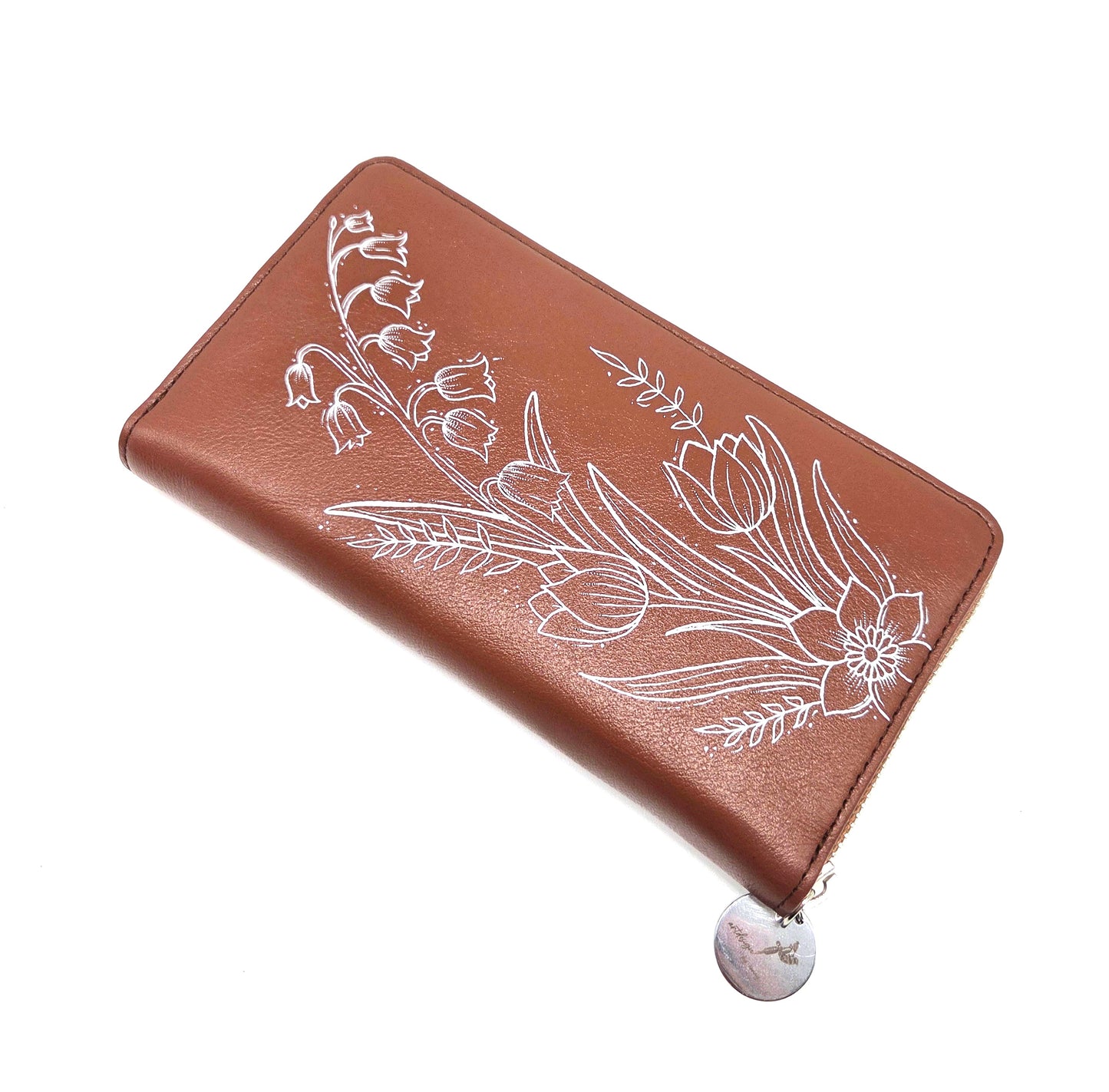 Geldtasche "Tulpe" Rindsleder braun