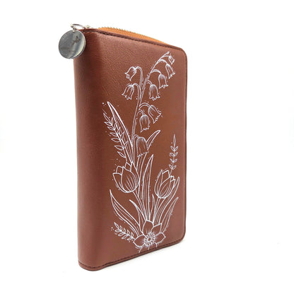 Geldtasche "Tulpe" Rindsleder braun