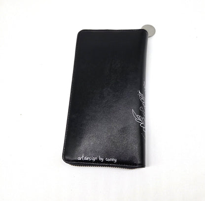 Geldtasche "Farn" Rindsleder schwarz