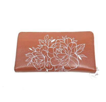 Geldtasche "Pfingstrose" Rindsleder braun