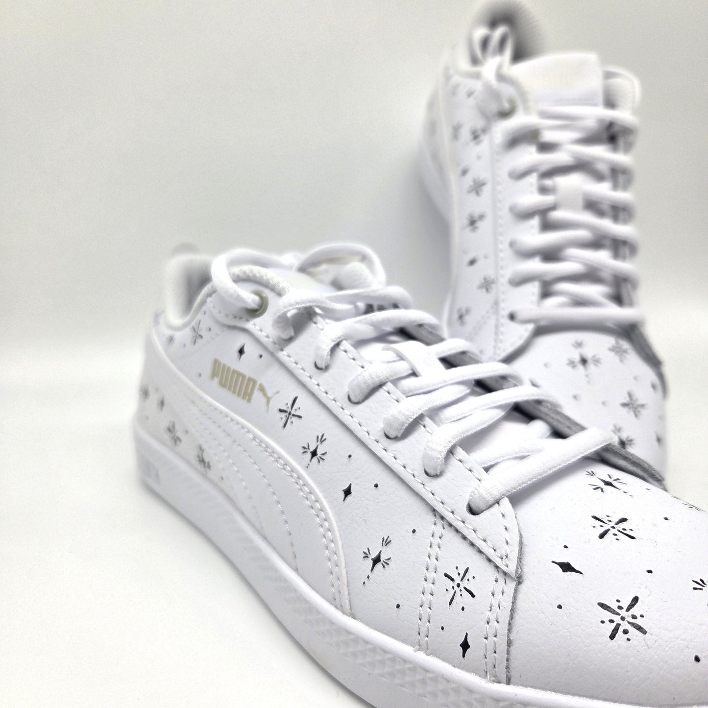 Tätowierte Leder Damen Puma Smash WNS V2 L Sneaker
