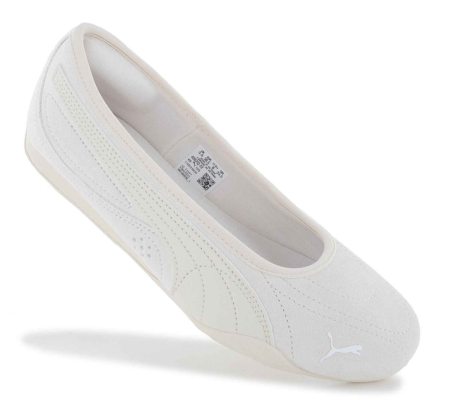 Puma Catch Soleil Ballerina SD - Damen Slipper Sommer Schuhe Suede Weiß 406310-02