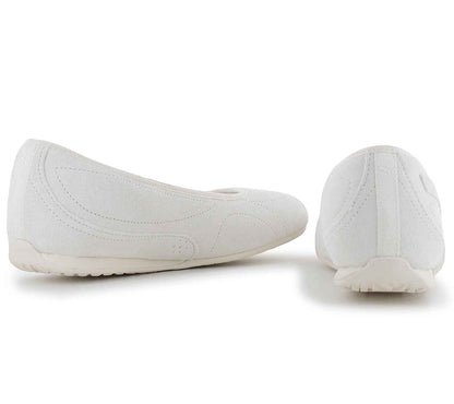 Puma Catch Soleil Ballerina SD - Damen Slipper Sommer Schuhe Suede Weiß 406310-02