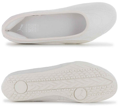 Puma Catch Soleil Ballerina SD - Damen Slipper Sommer Schuhe Suede Weiß 406310-02