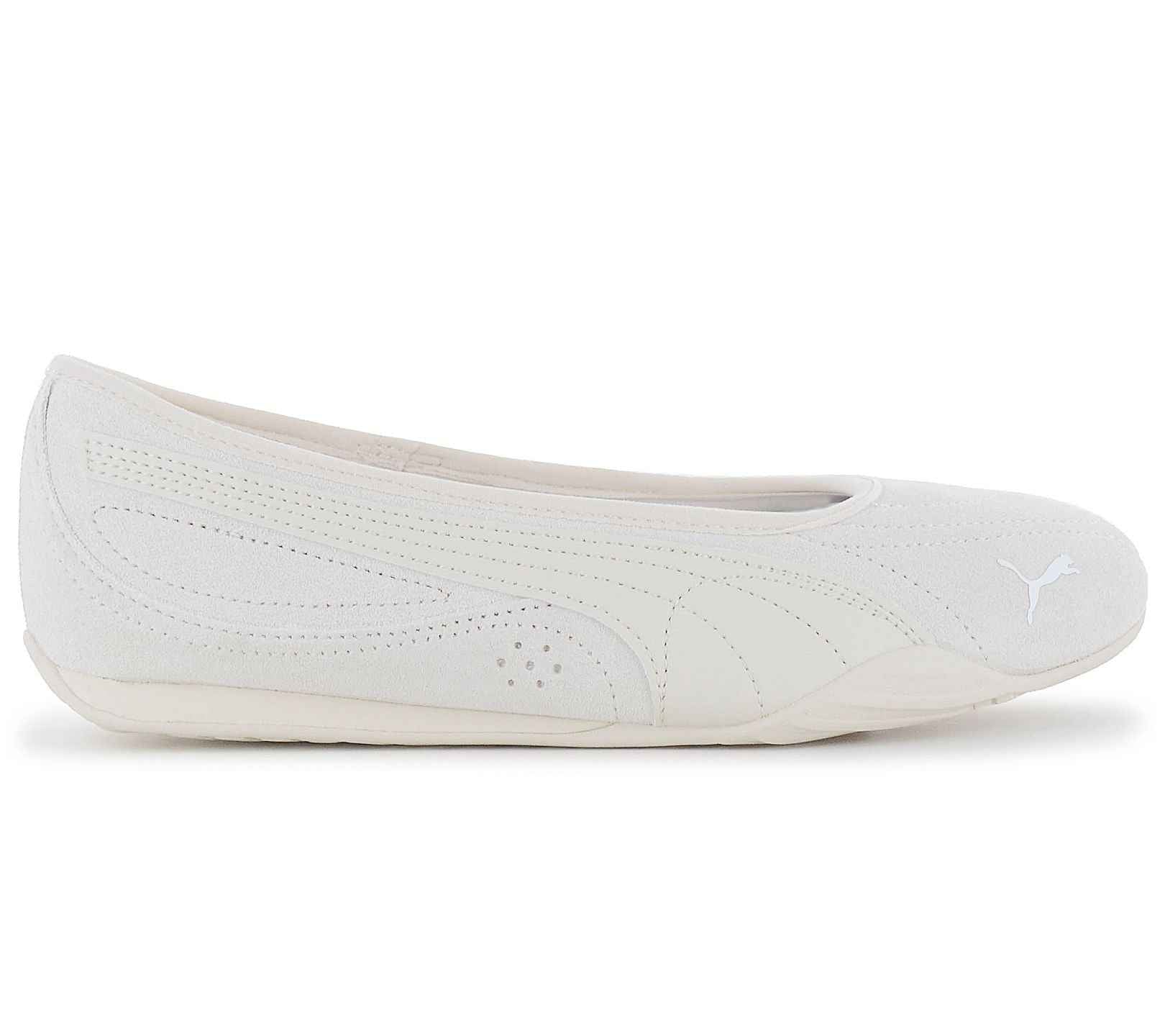 Puma Catch Soleil Ballerina SD - Damen Slipper Sommer Schuhe Suede Weiß 406310-02