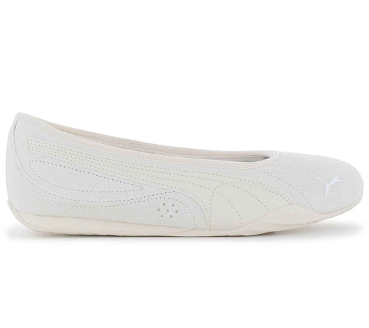 Puma Catch Soleil Ballerina SD - Damen Slipper Sommer Schuhe Suede Weiß 406310-02
