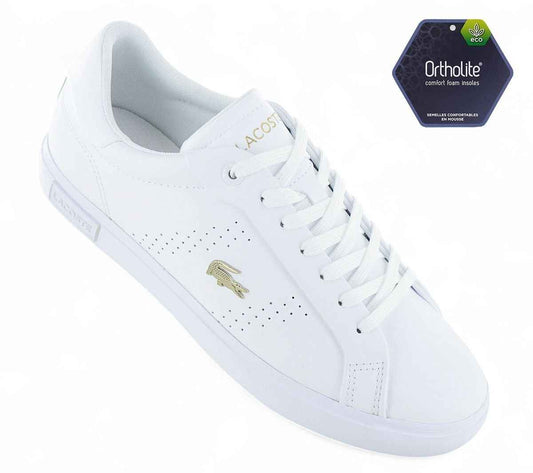 LACOSTE Powercourt 2.0 124 - Damen Sneakers Schuhe Leder Weiß 747SFA0072216