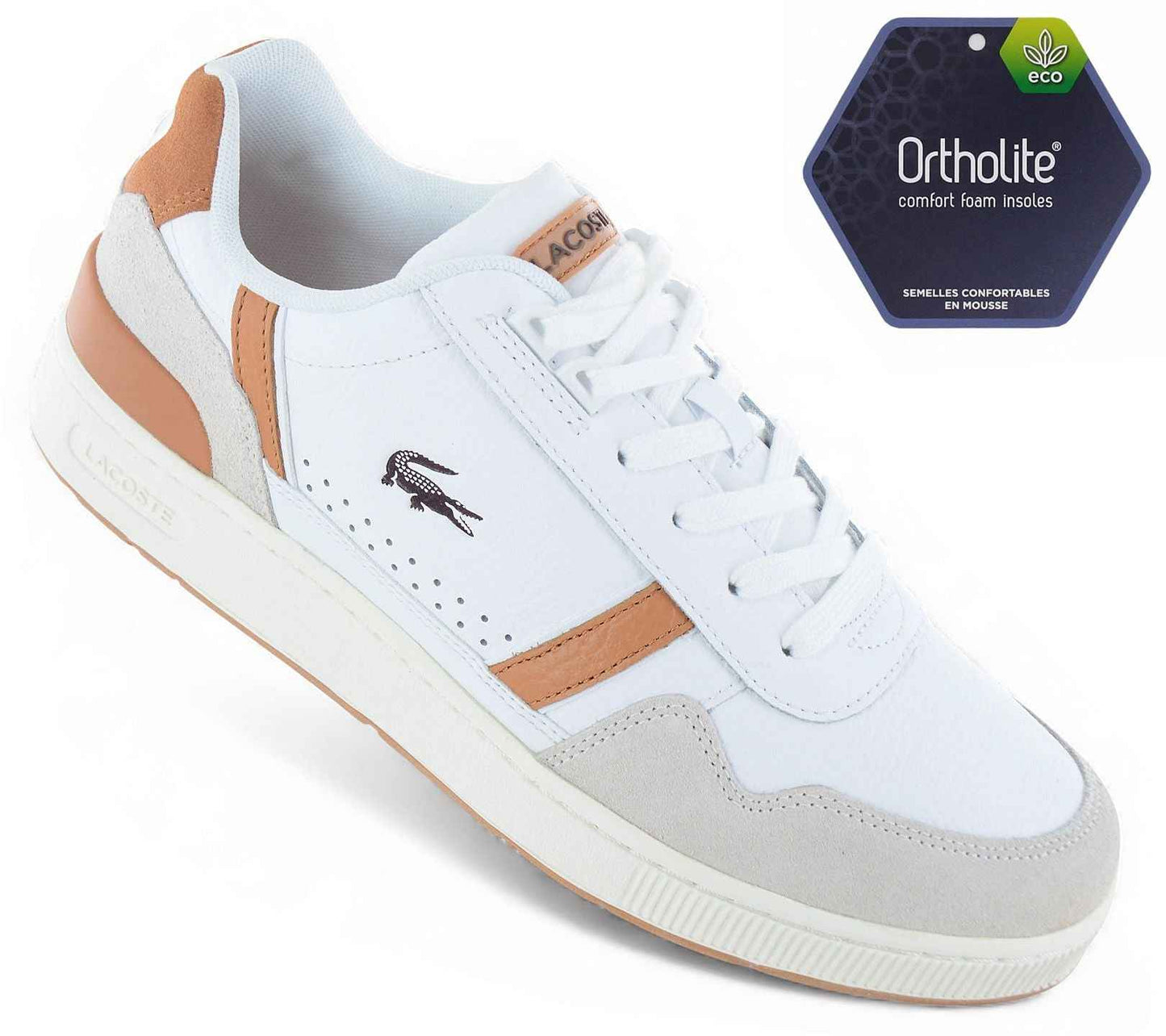 LACOSTE T-Clip 124 - Herren Sneakers Schuhe Weiß 747SMA00662J8