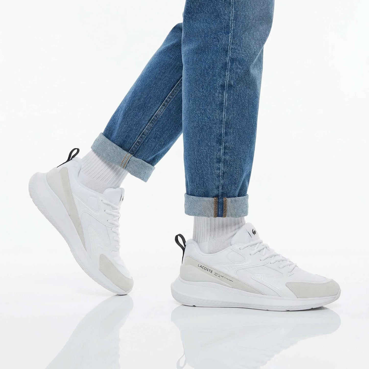 LACOSTE L003 EVO 124 - Herren Sneakers Schuhe Weiß 747SMA012121G
