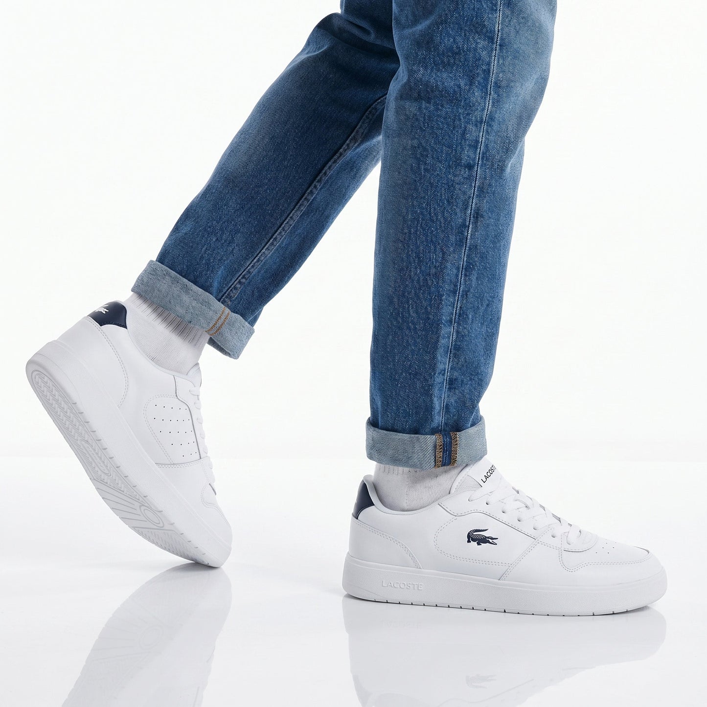 Lacoste Court Ace 224 - Herren Sneakers Schuhe Weiß-Blau 750SMA0070042