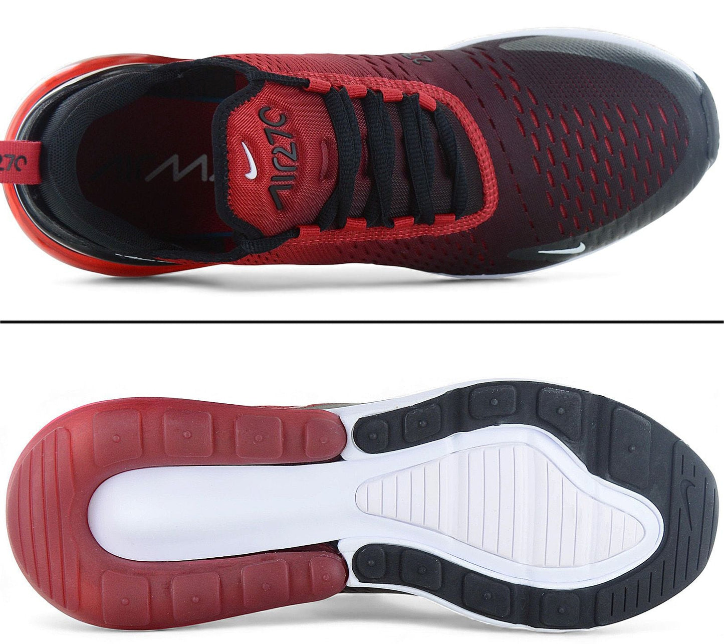 Nike Air Max 270 - Herren Sneakers Schuhe Schwarz-Rot AH8050-602