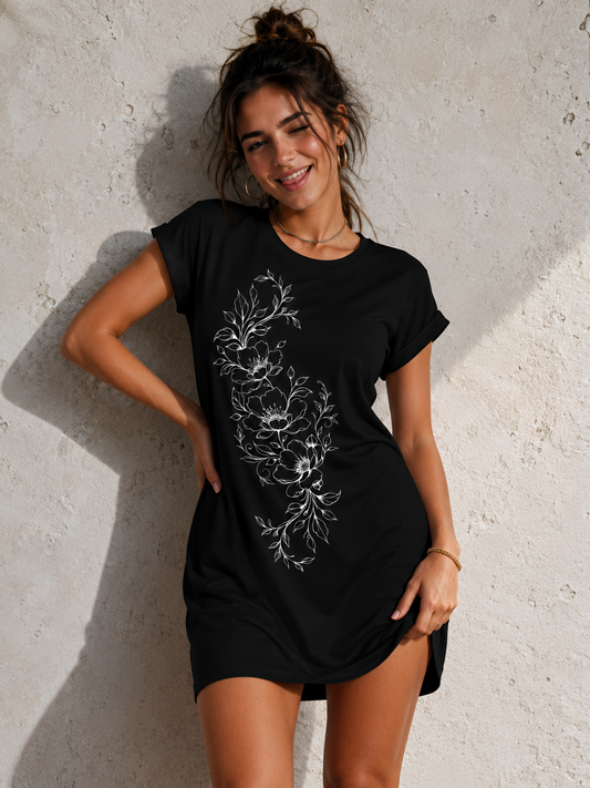 T-Shirt Kleid "Floral Whisper"
