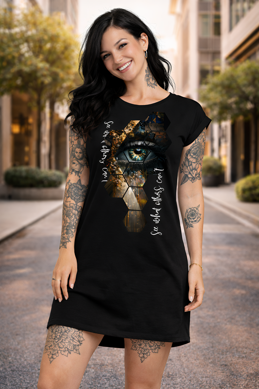 T-Shirt Kleid "See what others can't"