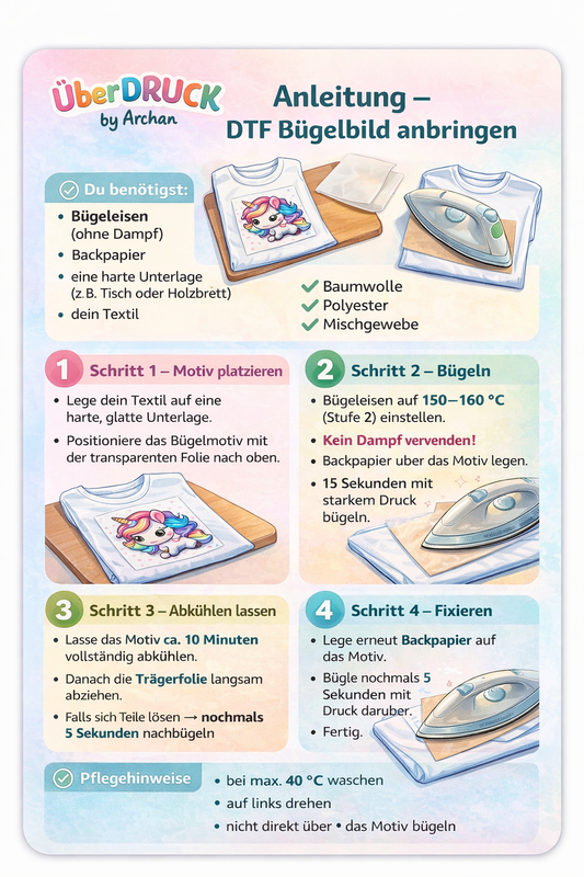 DTF Bügelbild Tiere 3er Set