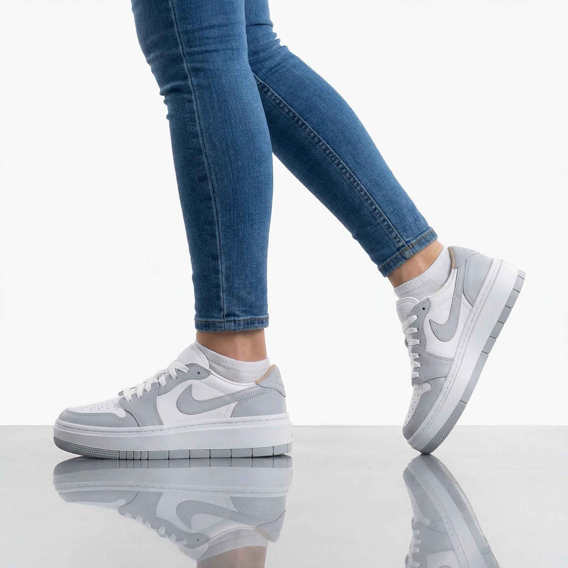 Air Jordan 1 Elevate Low - Damen Sneakers Plateau Schuhe Weiß-Grau DH7004-100