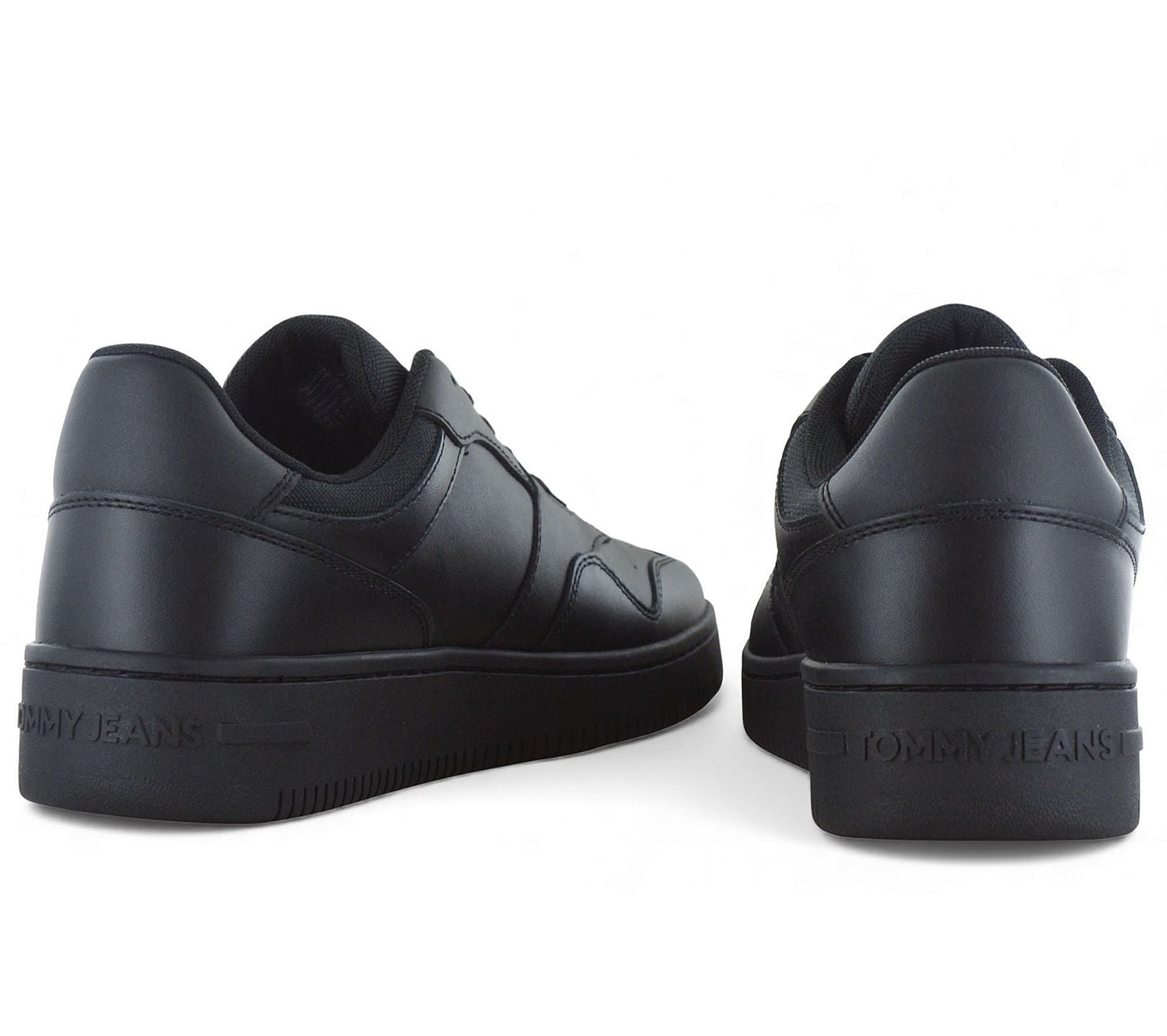 Tommy Hilfiger Jeans Retro Basket ESS Essential - Herren Sneakers Schuhe Leder Schwarz EM0EM01395-BDS