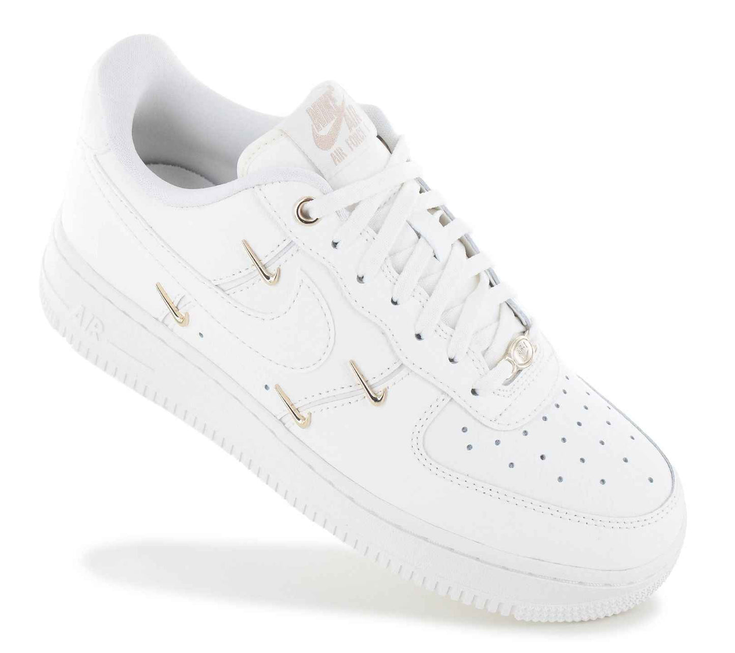Nike Air Force 1 Low 07 LX - Gold Swooshes - Damen Sneakers Schuhe Weiß FV3654-111